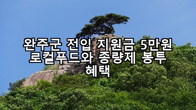 완주군 전입 지원금 5만원 로컬푸드와 종량제 봉투 혜택
